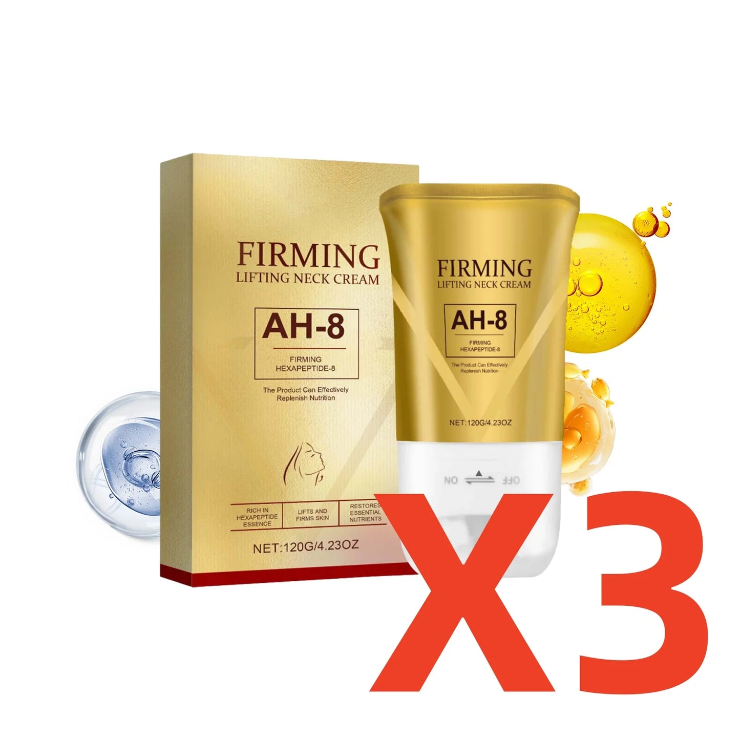 Neck Roller Cream Massage Firm Nourish Soothe Skin Improve Dryness Reduce Wrinkles Fine Lines Sagging Remove Double Chin Cream