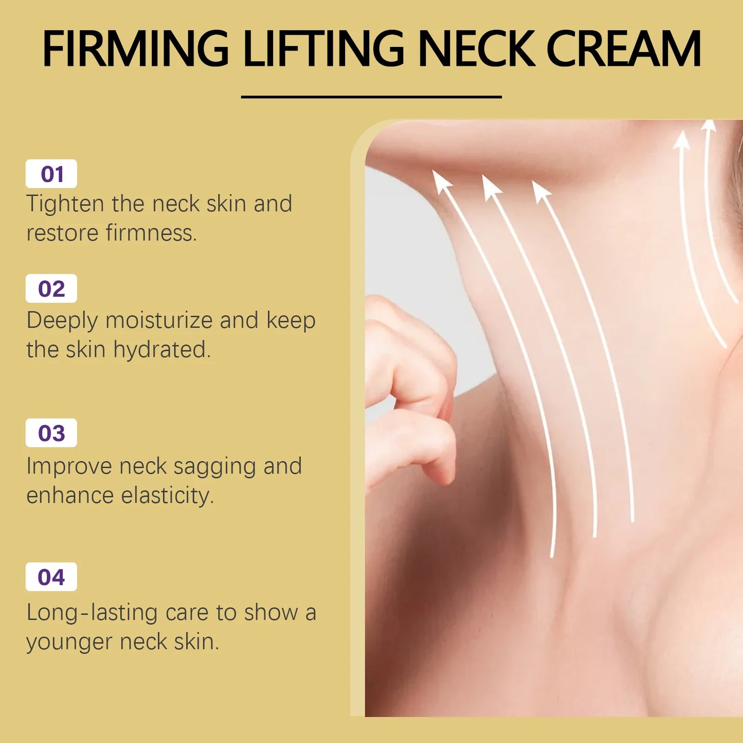 Neck Roller Cream Massage Firm Nourish Soothe Skin Improve Dryness Reduce Wrinkles Fine Lines Sagging Remove Double Chin Cream