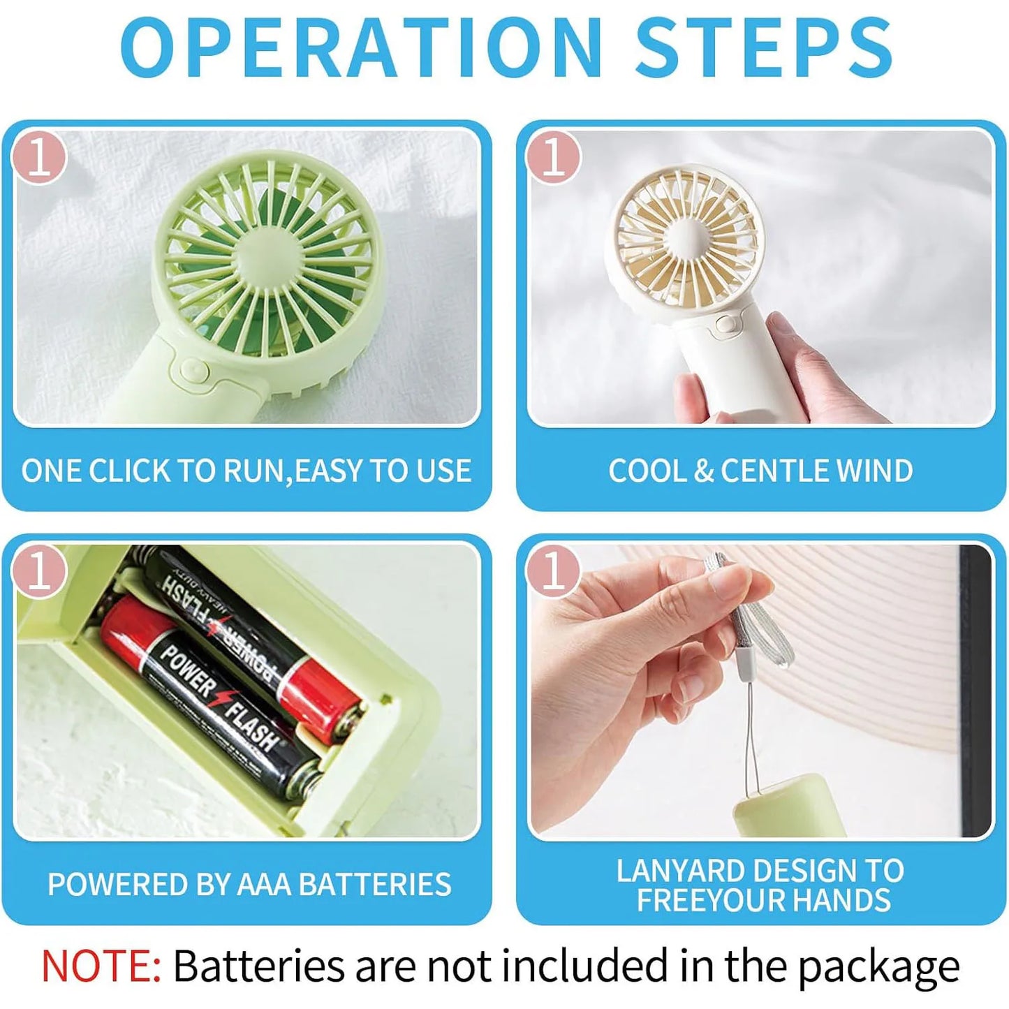8-48Pcs Mini Portable Fans for Wedding Fans Mini Handheld Fans for Guest Bulk Battery Operated Wedding Fans Eyelash Fan