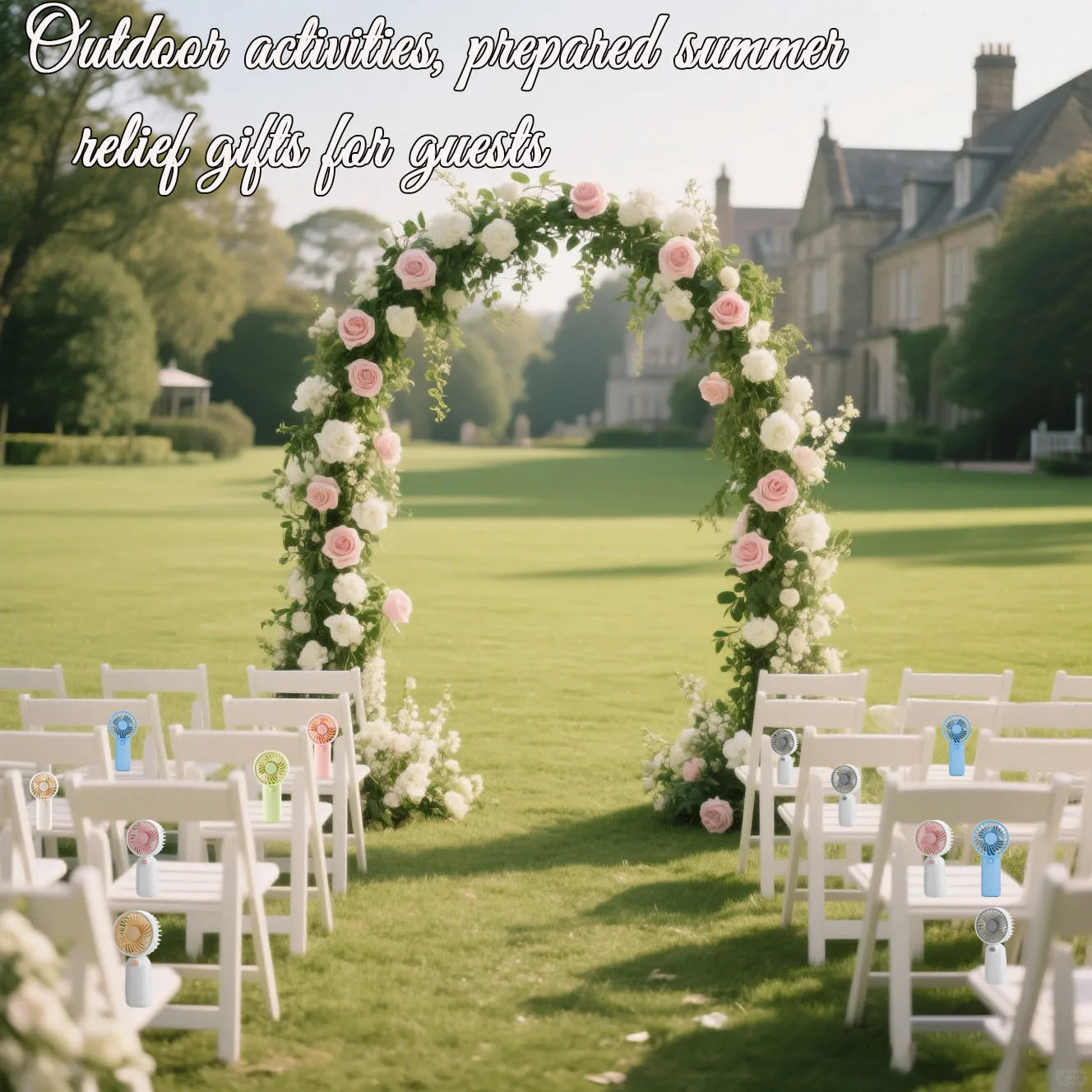 8-48Pcs Mini Portable Fans for Wedding Fans Mini Handheld Fans for Guest Bulk Battery Operated Wedding Fans Eyelash Fan