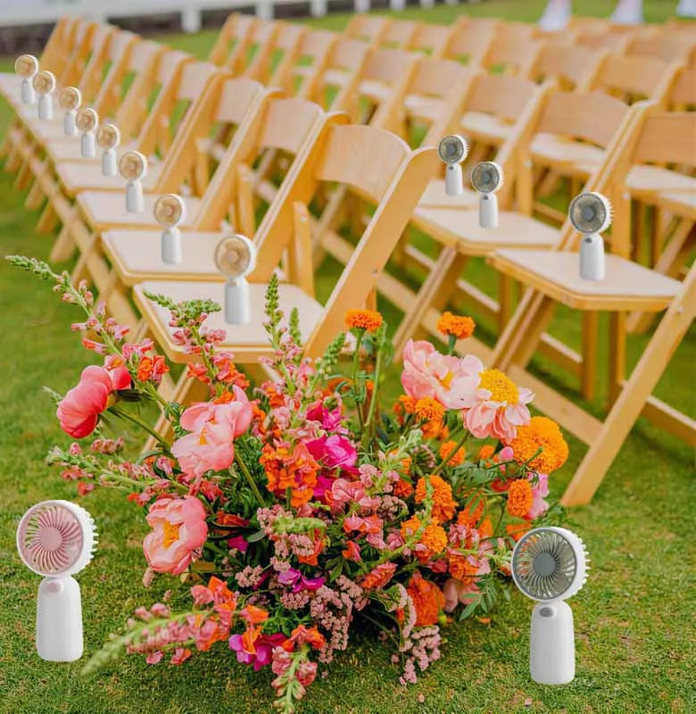 8-48Pcs Mini Portable Fans for Wedding Fans Mini Handheld Fans for Guest Bulk Battery Operated Wedding Fans Eyelash Fan