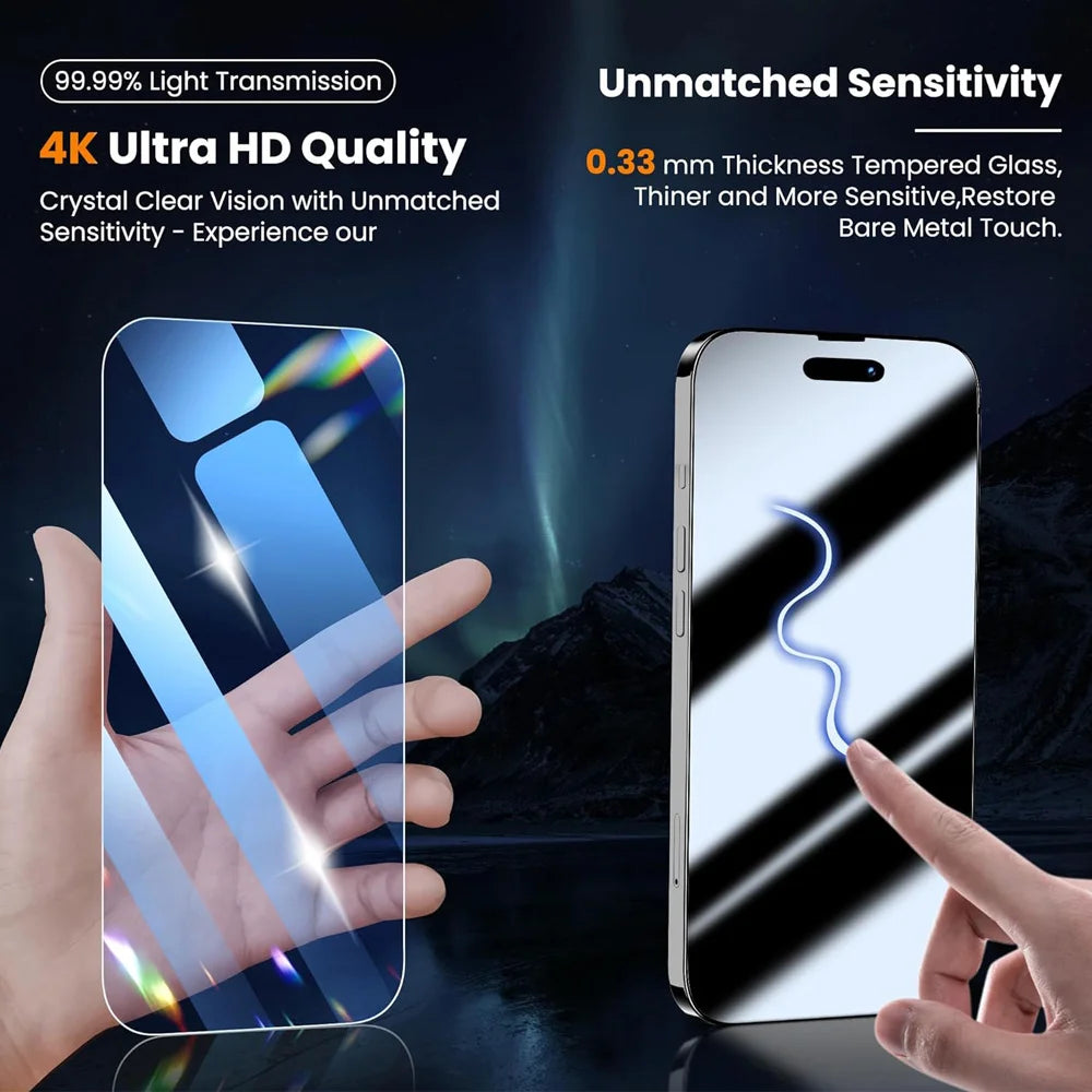 HD Screen Protection For iPhone 11,12,13,14,15 and 16 Pro Max Tempered Glass