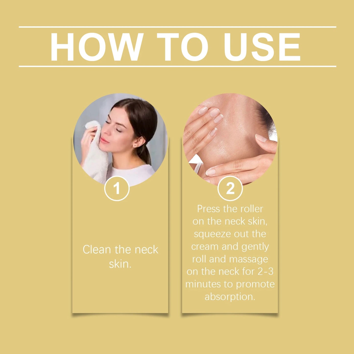 Neck Roller Cream Massage Firm Nourish Soothe Skin Improve Dryness Reduce Wrinkles Fine Lines Sagging Remove Double Chin Cream